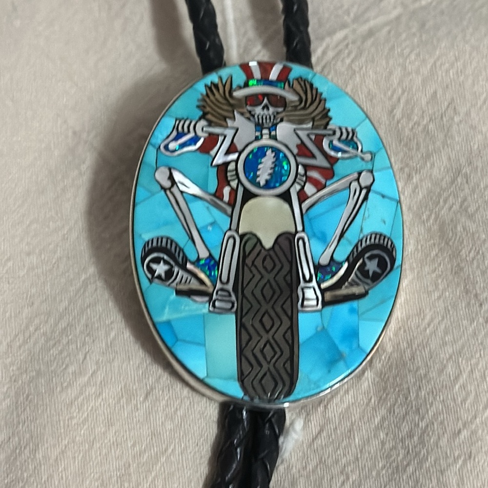 David Freeland Jr Turquoise Inlay bolo tie